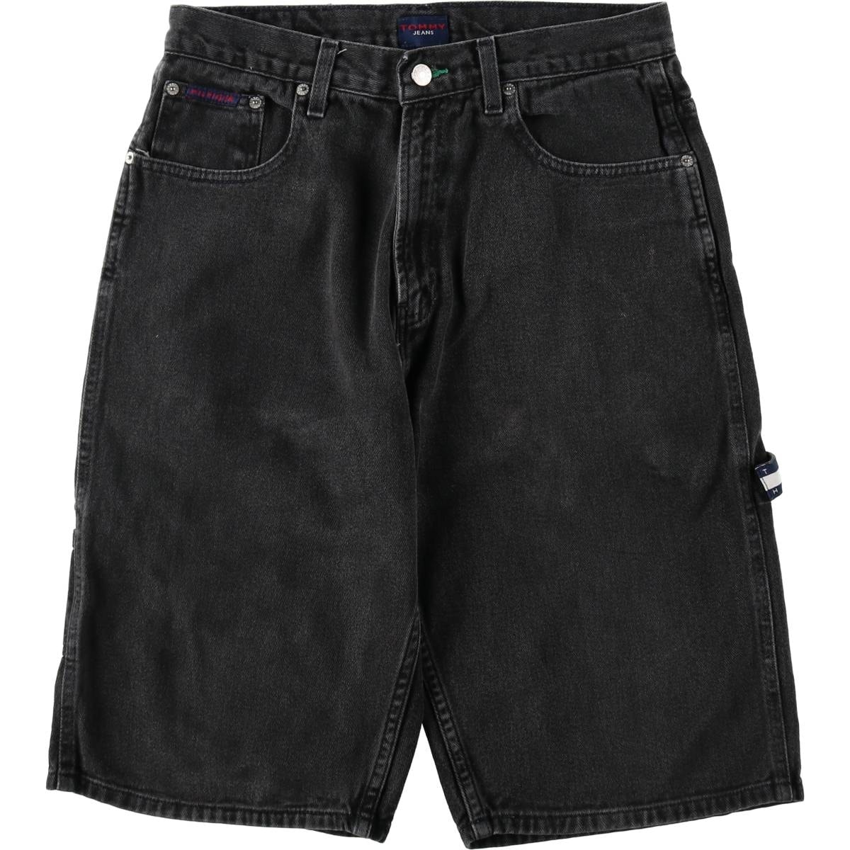 古着 90年代~ トミーヒルフィガー TOMMY HILFIGER ブラックデニムペインターショーツ ハーフパンツ メンズw31相当 ヴィンテージ/eaa620264