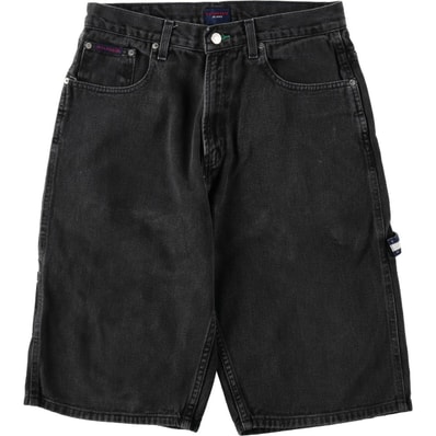 古着 90年代~ トミーヒルフィガー TOMMY HILFIGER ブラックデニムペインターショーツ ハーフパンツ メンズw31相当 ヴィンテージ/eaa620264