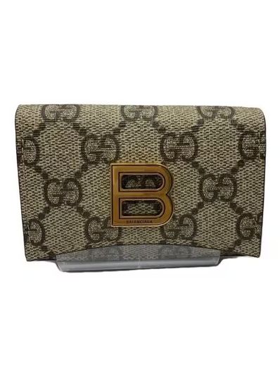 GUCCI x BALENCIAGA The Hacker Card Case Wallet "Beige/Ebony"