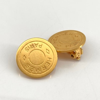 HERMES(エルメス) セリエ ラウンド型 GP イヤリング ゴールド