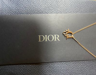Dior Pendant Necklace Dior Oblique "Silver-Finish Brass and White Crystals"