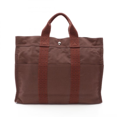 エルメス HERMES エールラインMM トートバッグ バッグ キャンバス メンズ レディース ブラウン系 100951M 【中古】