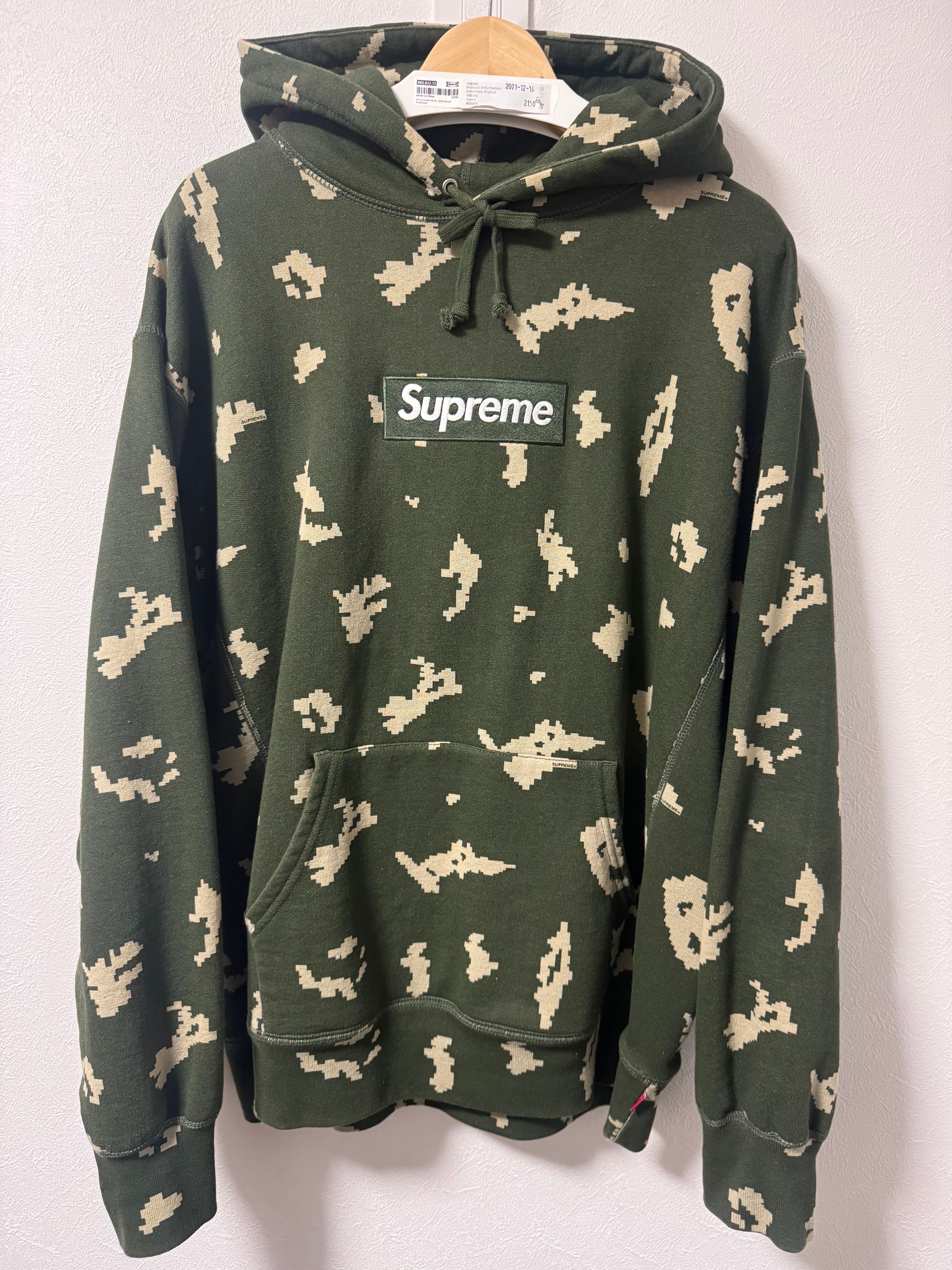 Supreme Box Logo Hooded Sweatshirt "Olive Russian Camo" (21FW)