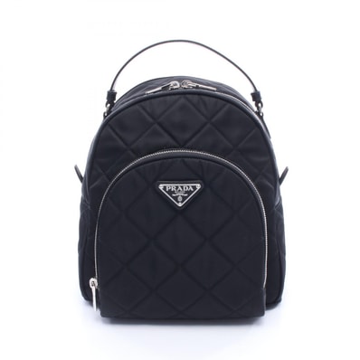 プラダ PRADA TESSUTO IMPUNTU リュックサック バックパック バッグ ナイロン レザー レディース ブラック系 1BZ066 【中古】