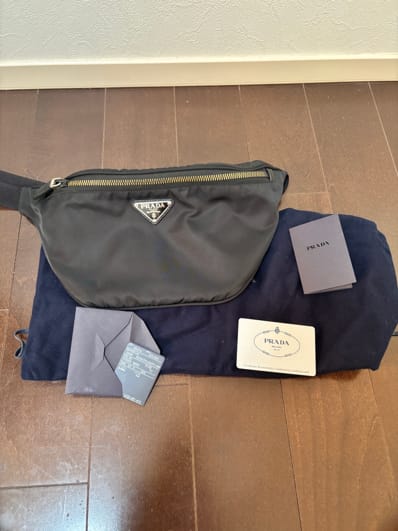 PRADA Re-Nylon x Saffiano Leather Belt Bag "Black"