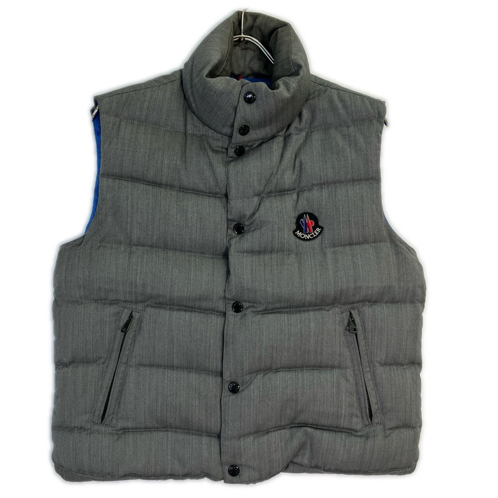 モンクレール 国内正規 43308 グレー ヘリンボーン CHABRE ダウンベスト 1