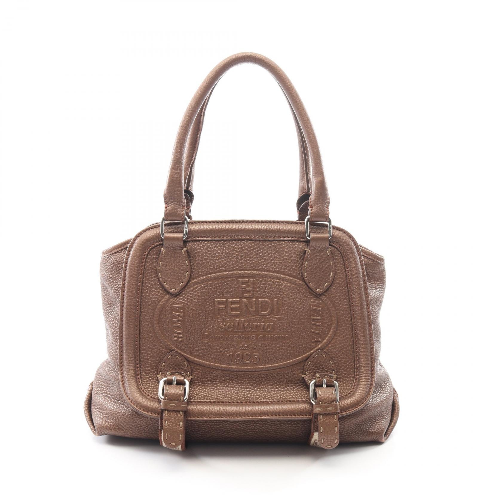 フェンディ FENDI セレリア ハンドバッグ バッグ レザー レディース ブラウン系 【中古】