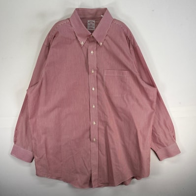 古着 ブルックスブラザーズ Brooks Brothers 長袖シャツ 346 ボタンダウン XL レッド系 ストライプ メンズ