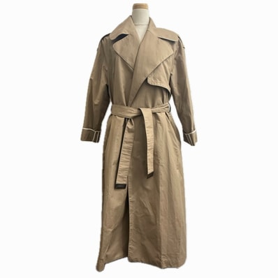 マックスマーラ MAX MARA 24190210546 アパレル ツイル スプリングコート アウター ジャケット トレンチコート コットン ブラウン 未使用