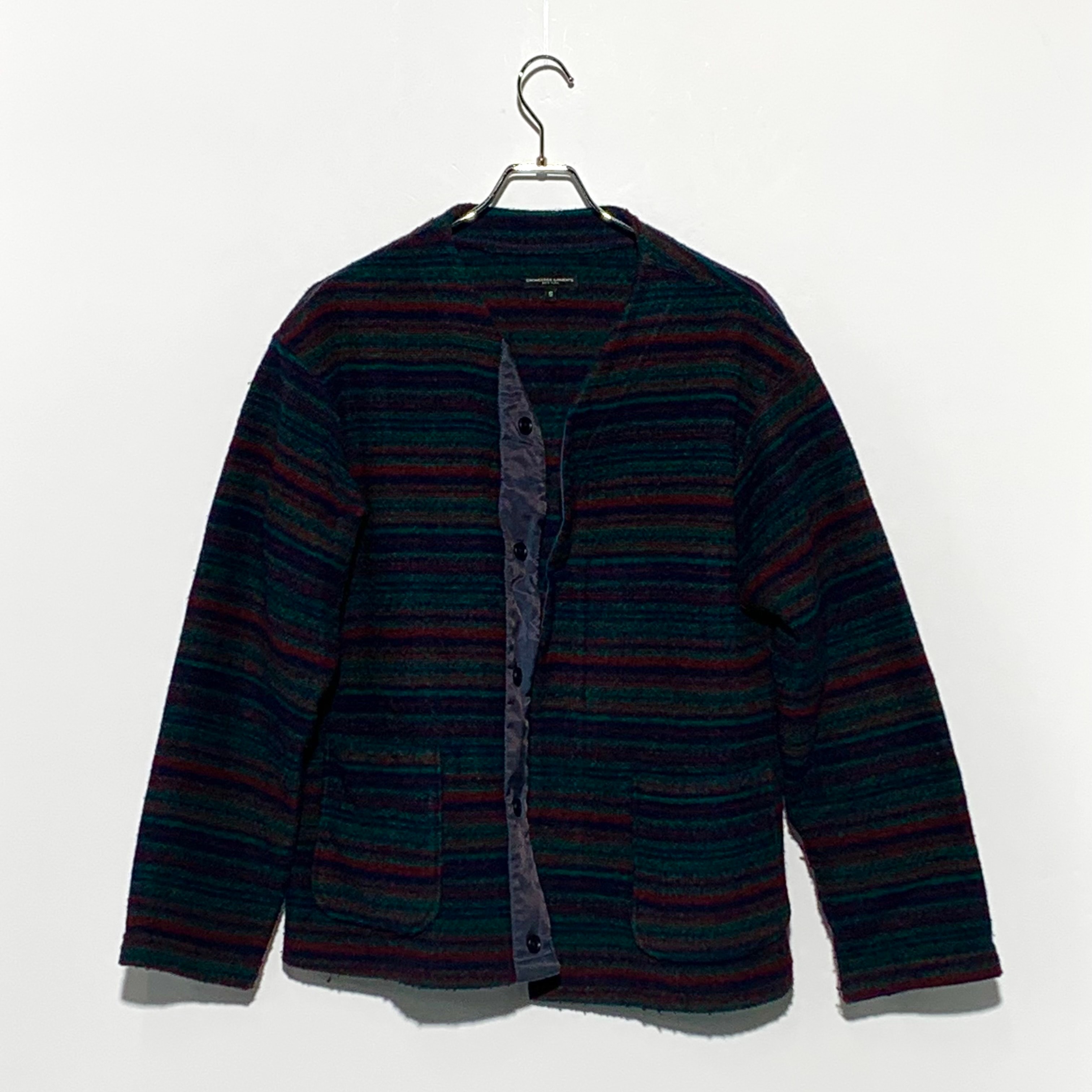 ENGINEERED GARMENTS Knit Cardigan Fair Isle Stripe Sweater Knit Green
