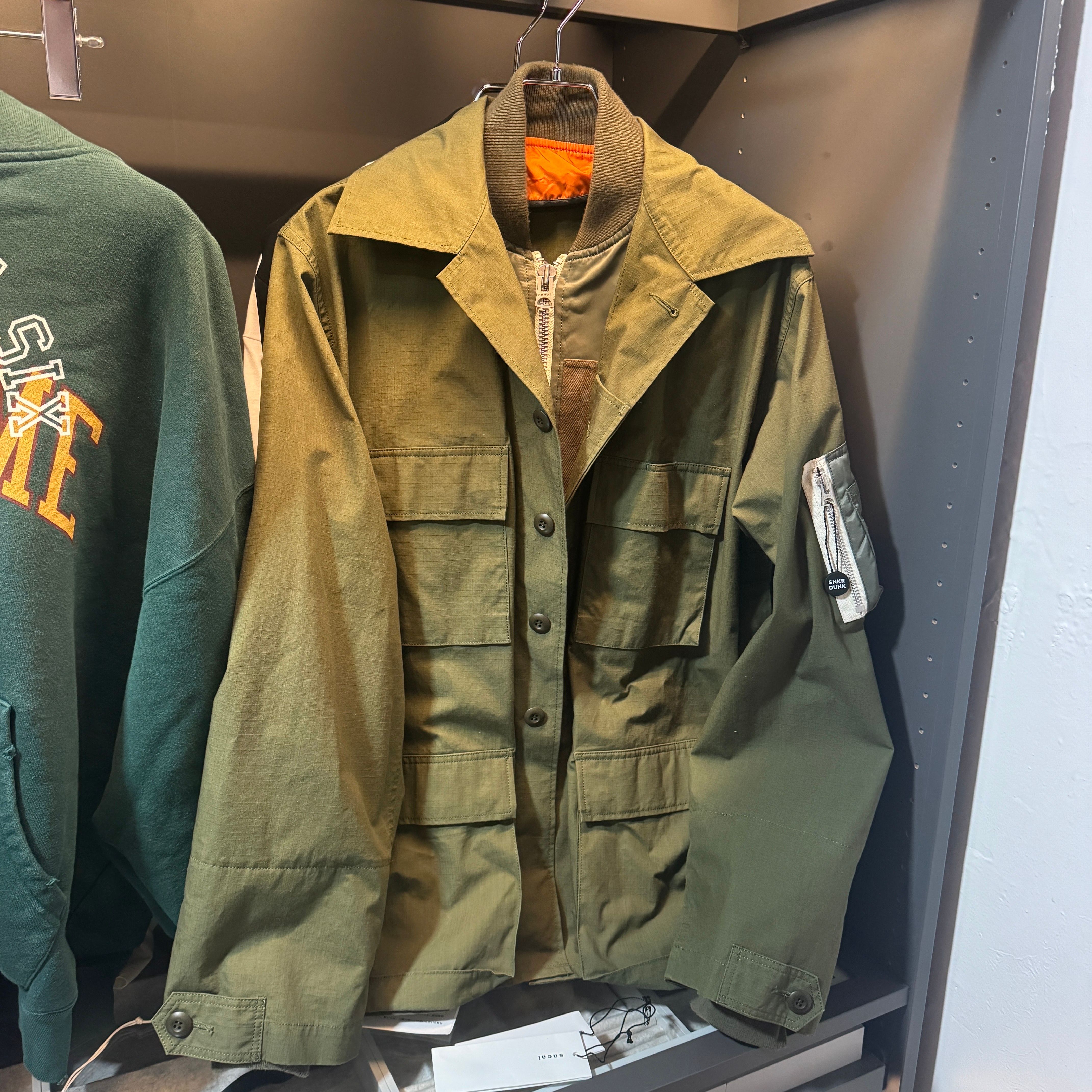 サカイ x ダブルタップス ミル LS 01 シャツ "カーキ"