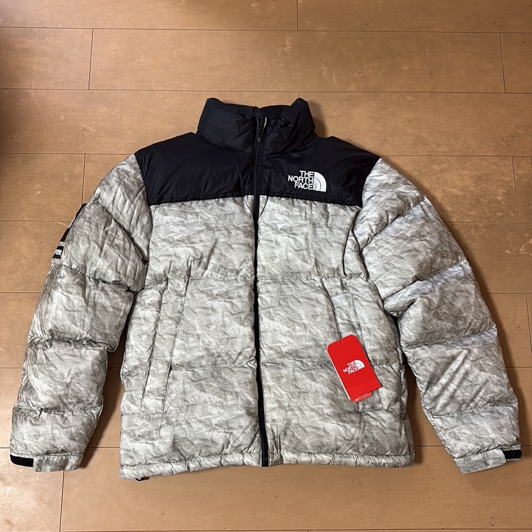 Supreme x The North Face Nuptse Jacket "White Paper Print"