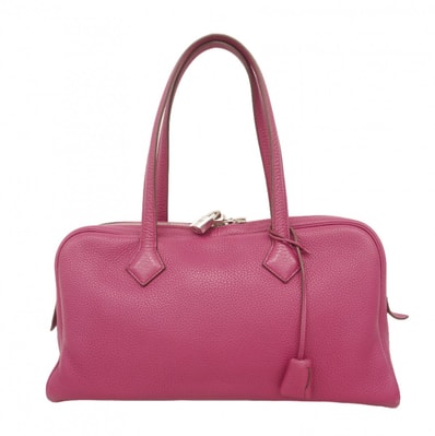 【6db1185】エルメス ハンドバッグ ヴィクトリアエラン38 トリヨンクレマンス トスカ シルバー金具 □P刻印【中古】レディース