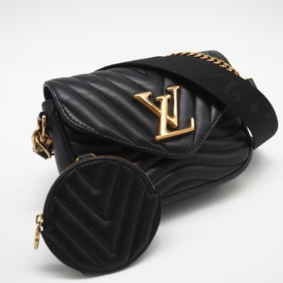LOUIS VUITTON ルイ・ヴィトン ニューウェーブ ミュルティ ポシェット M56461 2wayショルダーバッグ ブラック カーフレザー レディース