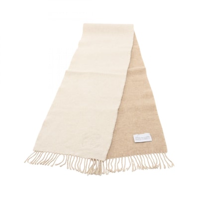 ロエベ LOEWE アナグラム マフラー 衣料品 ウール カシミヤ レディース ベージュ系 / ホワイト系 【中古】