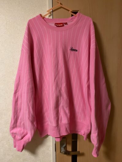 Supreme Pinstripe Crewneck "Pink"