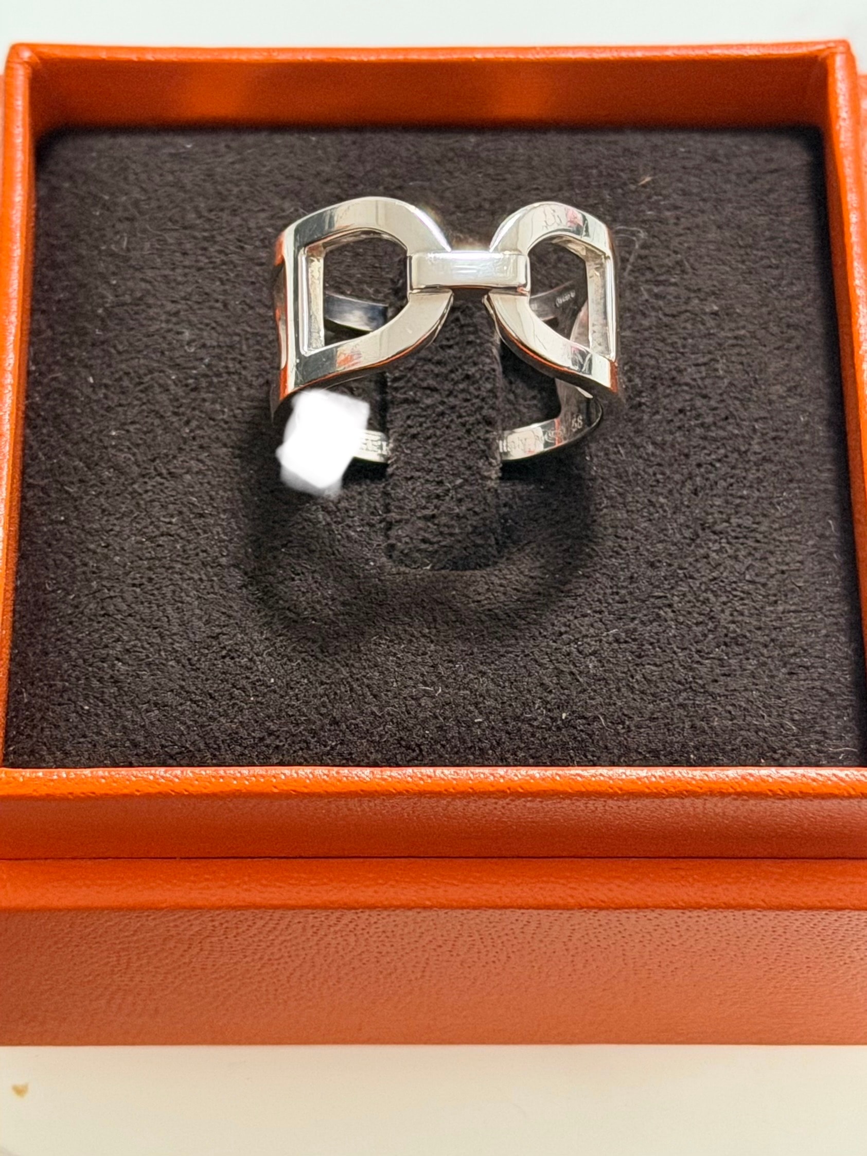 Hermes Ever Chaine D'ancre Ring MM "Silver"