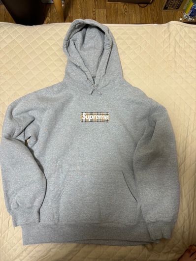 Supreme / Burberry Box Logo Hooded Sweatshirt "Heather Grey"