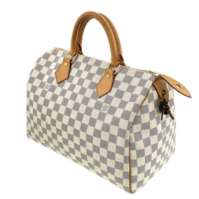 LOUIS VUITTON ルイ・ヴィトン スピーディ30 ダミエ アズール ハンドバッグ N41533 ダミエアズールキャンバス ホワイト アズール ユニセックス【中古】