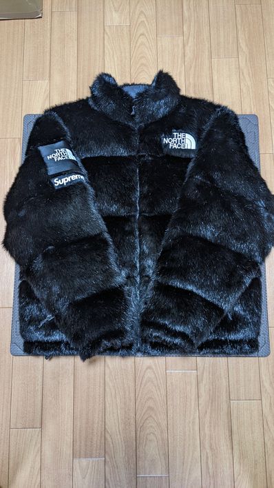 Supreme x The North Face Faux Fur Nuptse Jacket "Black"