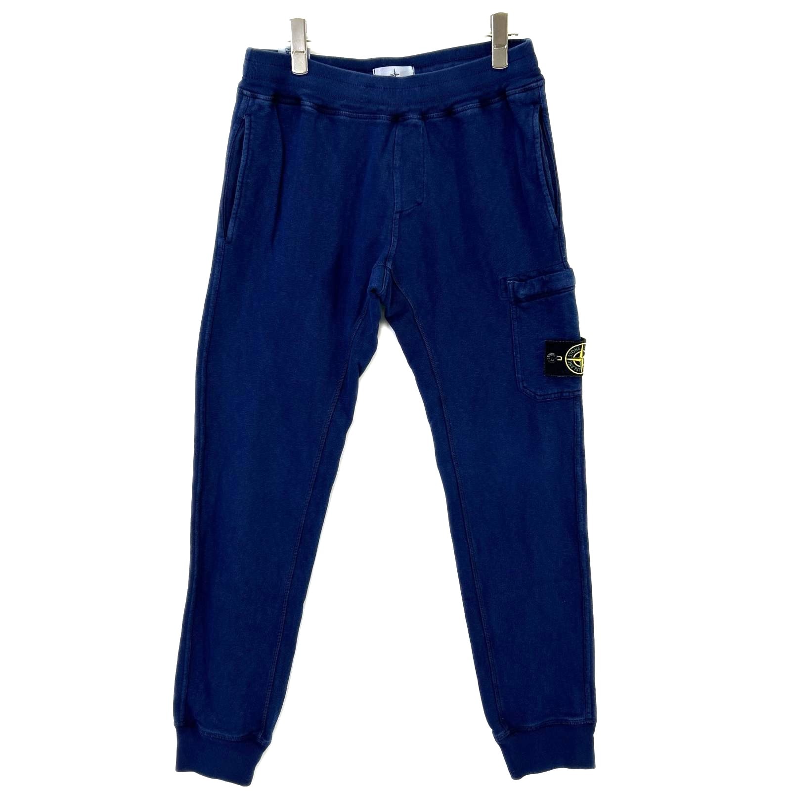 ストーンアイランド ブルー サイドポケット ガーメントダイ スウェトジョガーパンツ S