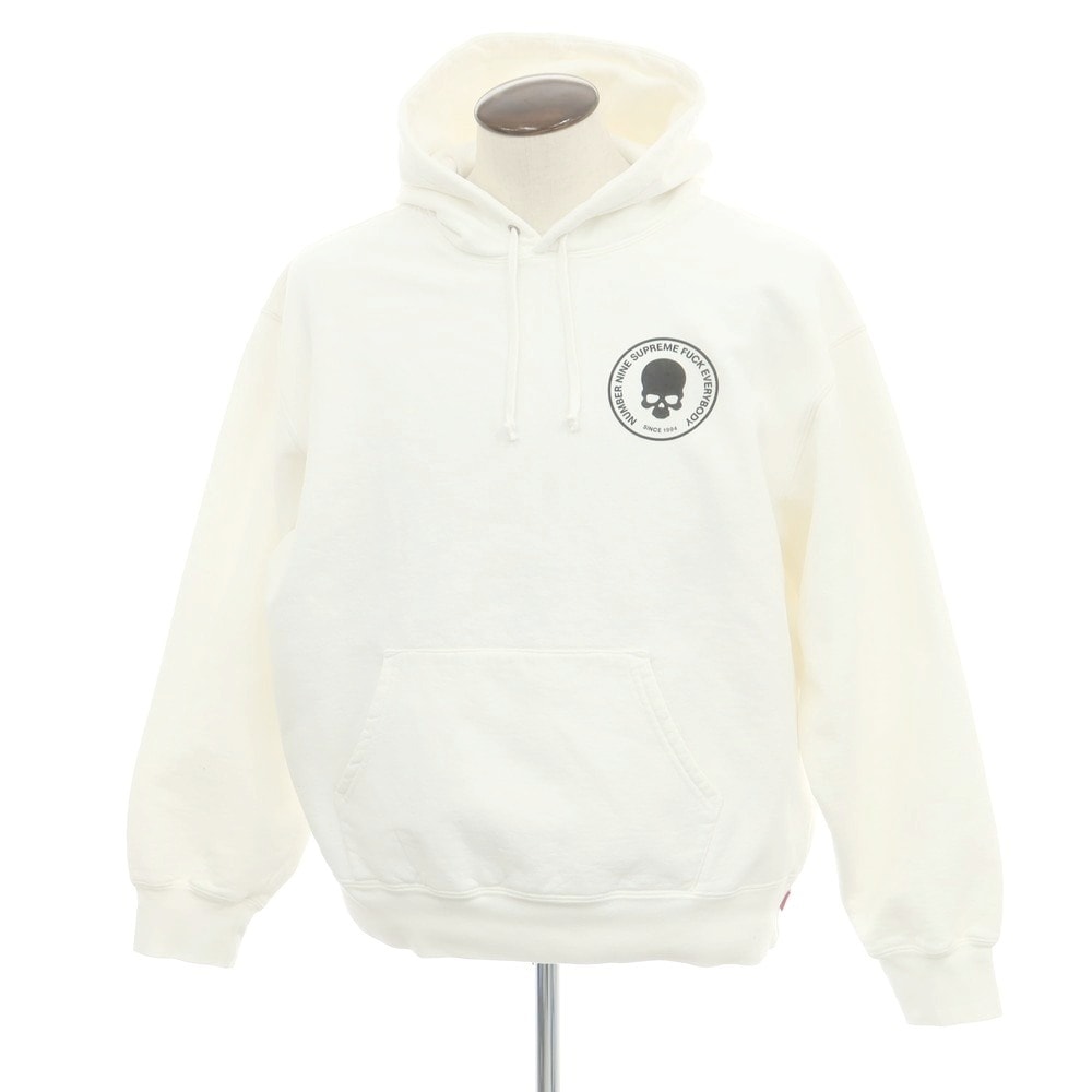 【中古】シュプリーム Supreme × Number (N)ine 2025年秋冬 Hooded Sweatshirt パーカー ホワイト【サイズL】【メンズ】