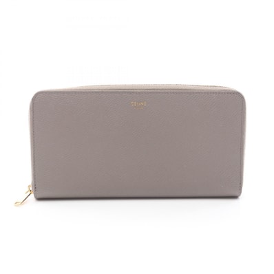 セリーヌ CELINE ラウンド長財布 財布 レザー レディース ベージュ系 【中古】
