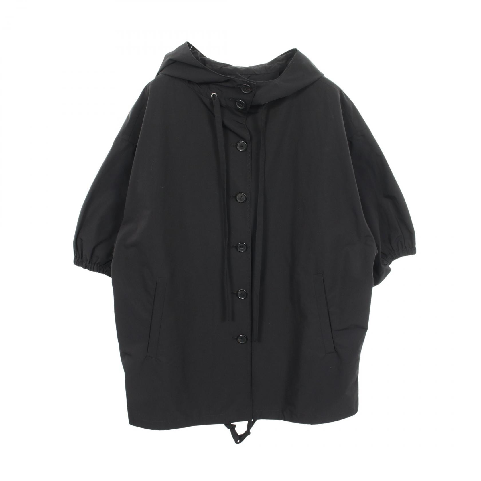 プラダ PRADA フード付き 衣料品 アウター コットン ポリエステル レディース ブラック系 【中古】