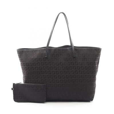 フェンディ FENDI ズッキーノ トートバッグ バッグ キャンバス レザー レディース ブラウン系 / ブラック系 【中古】