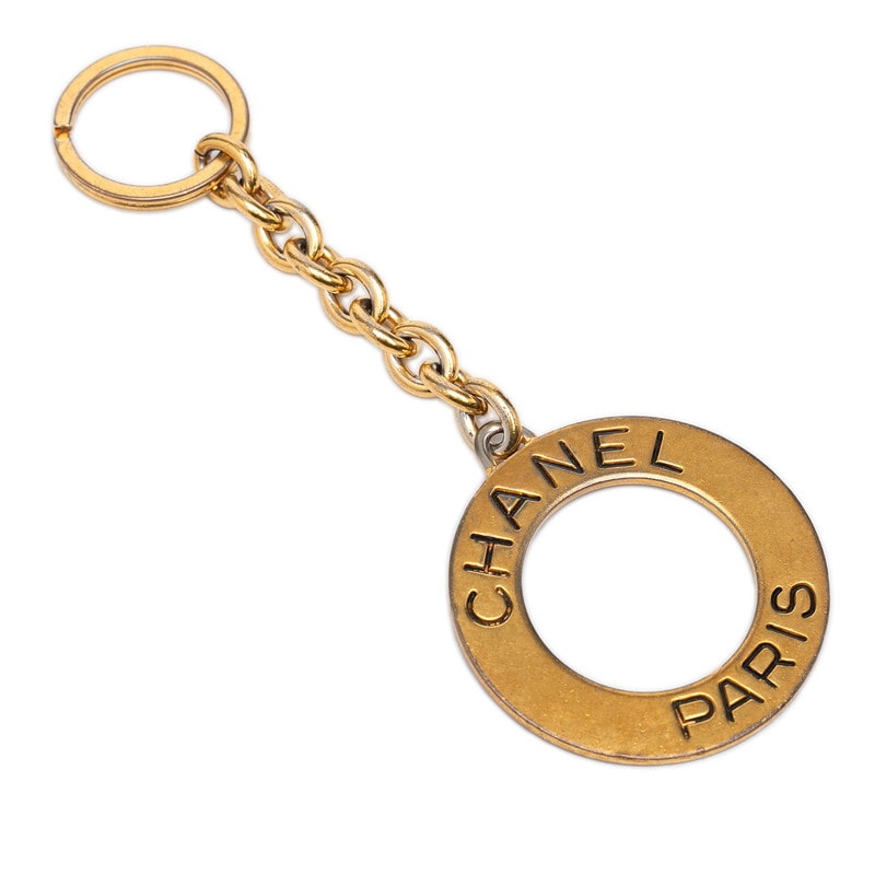 シャネル ヴィンテージ ロゴリング キーホルダー チャーム 93P刻印 ゴールド メッキ レディース CHANEL 【中古】