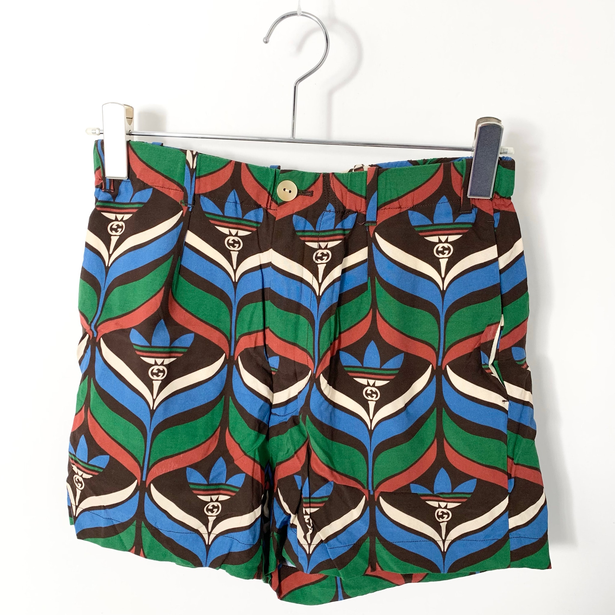 adidas x GUCCI Trefoil Print Shorts "Brown/Green"