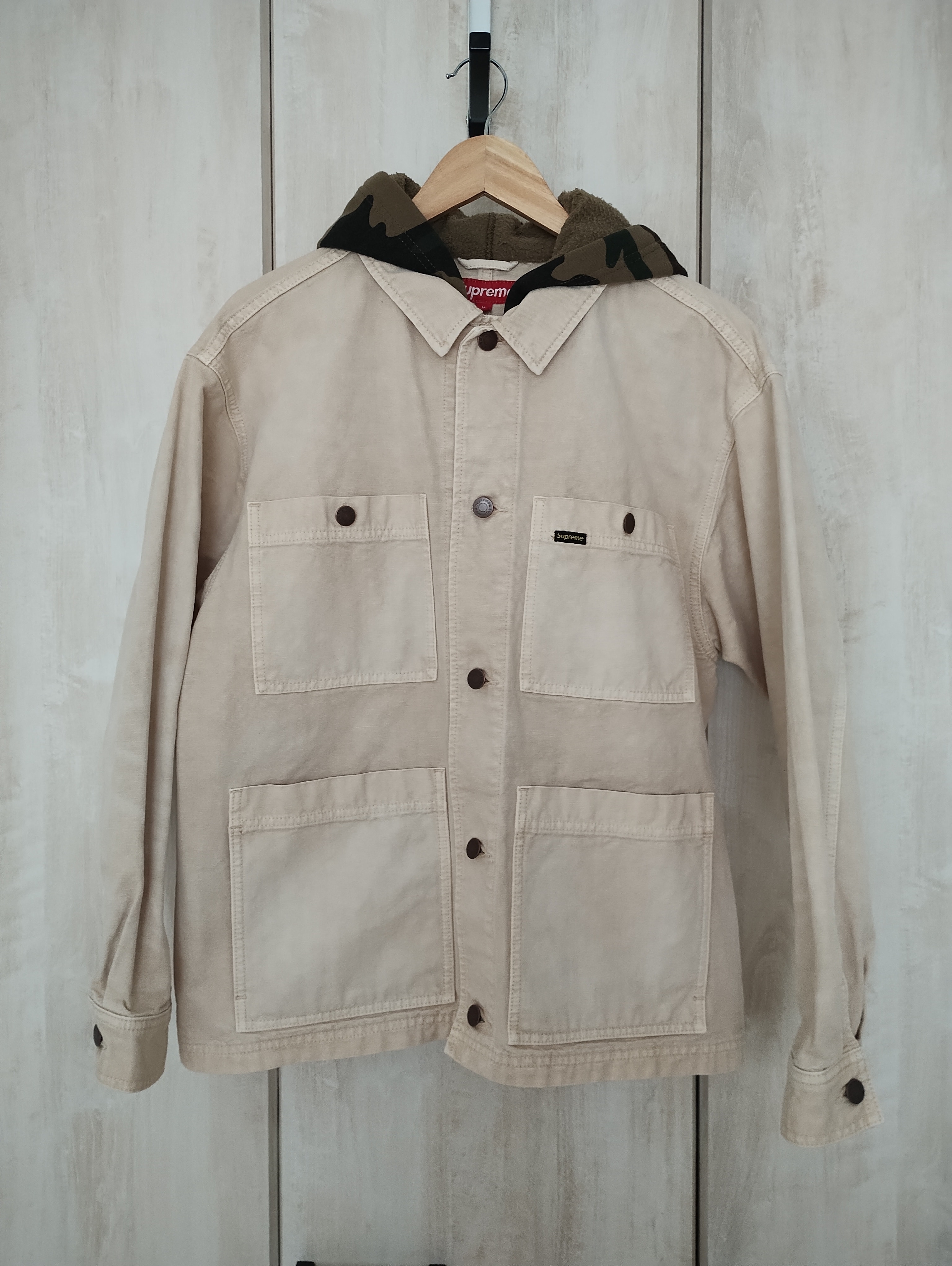 Supreme Worn Hooded Chore Coat "Natural"