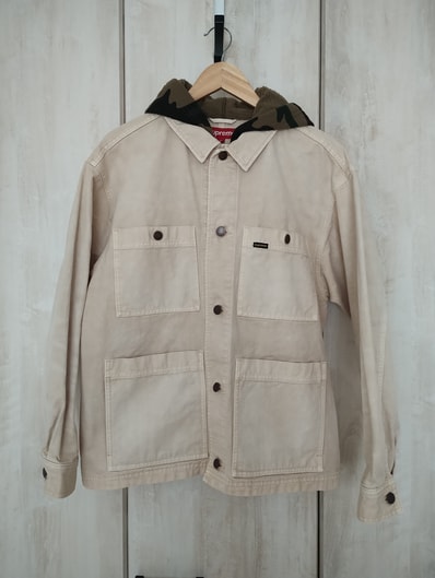 Supreme Worn Hooded Chore Coat "Natural"