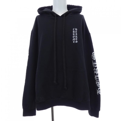 Chrome Hearts Vertical Logo Pullover Hoodie "Black/White"