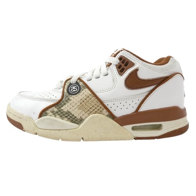 NIKE ナイキ スニーカー 23AW FD6475-100 x Stussy Air Flight 89 Low SP White and Pecan エア フライト ロー ホワイト アンド ピーカン スニーカー オフホワイト系 ブラウン系 23【中古】