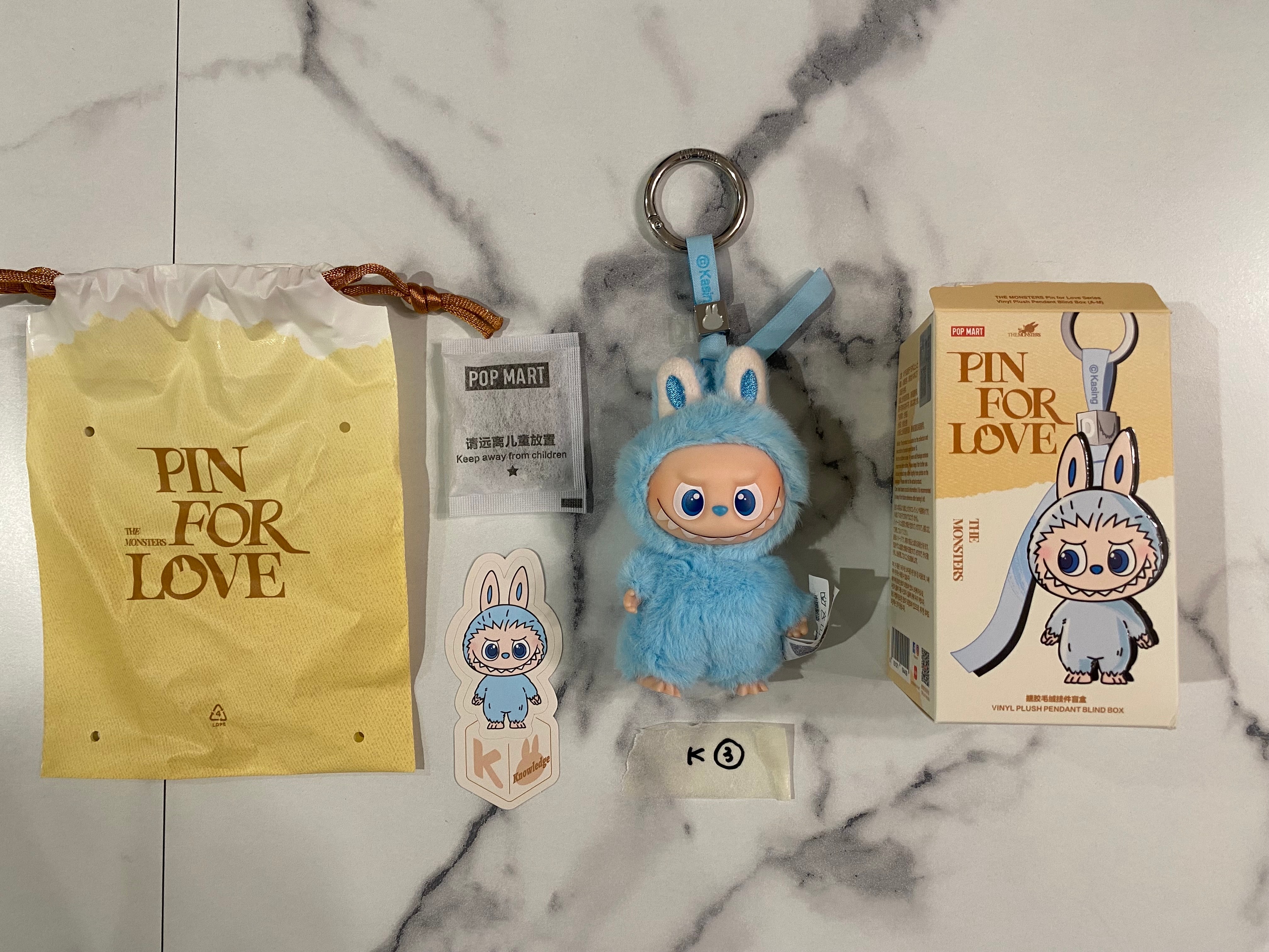 POP MART THE MONSTERS (LABUBU) Pin for Love Series-Vinyl Plush Pendant (A-M) K