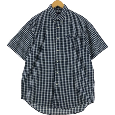 古着 ラルフローレン Ralph Lauren CHAPS チャップス 半袖 ボタンダウン チェックシャツ メンズL相当/eaa535682