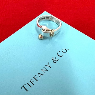 TIFFANY&Co. ティファニー フック&アイ リング シルバー925 K18イエローゴールド リング・指輪 9号 シルバー
05113