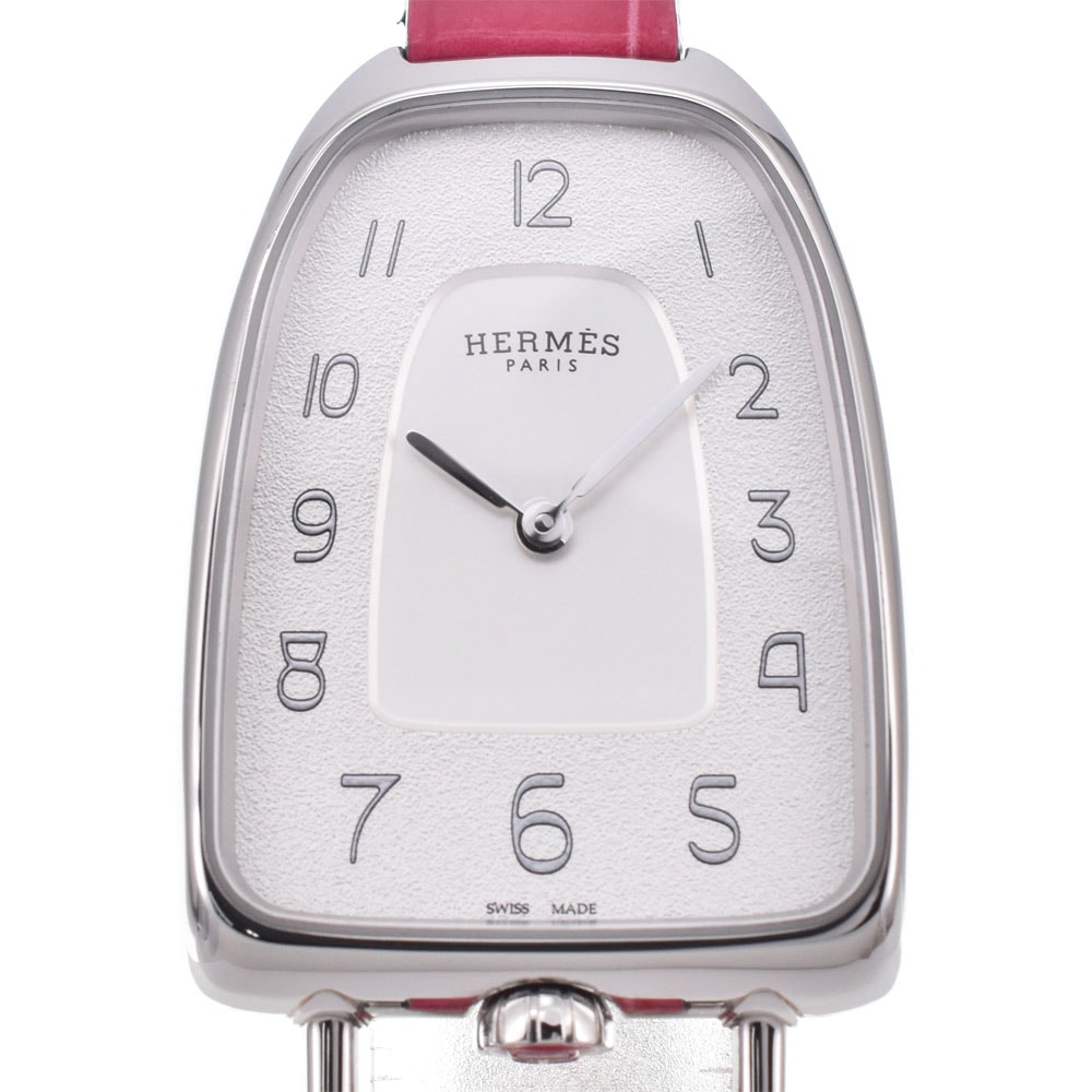 エルメス HERMES GA1.210 ギャロップ ドゥ エルメスGM シルバー クォーツ レディース 美品 内箱・保証書付き 腕時計 J#150449