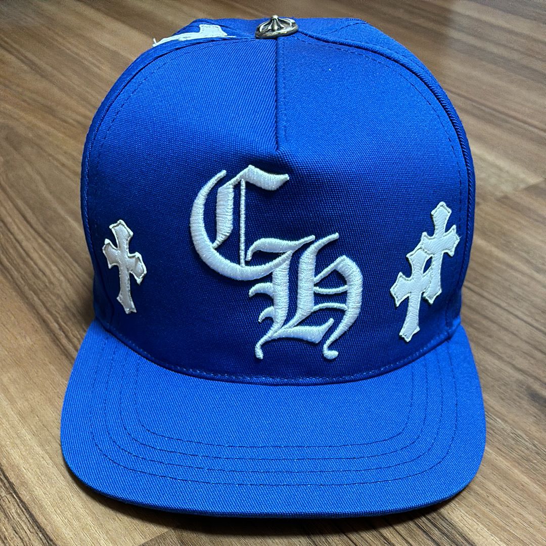 Chrome Hearts CH Hat Cross Patch Baseball Cap "Blue/White"
