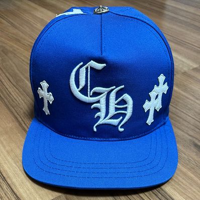 Chrome Hearts CH Hat Cross Patch Baseball Cap "Blue/White"