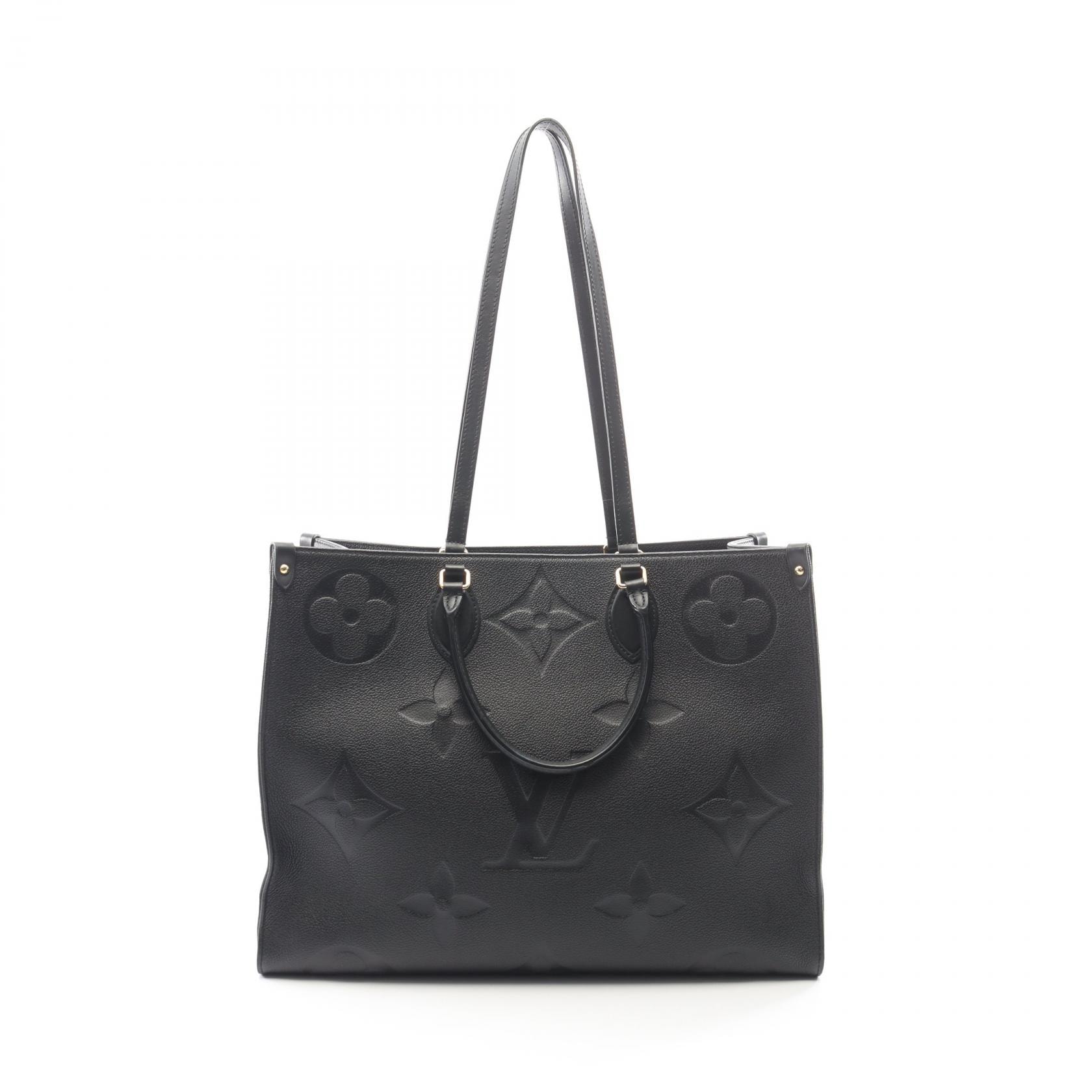 ルイ・ヴィトン LOUIS VUITTON オンザゴーGM モノグラムアンプラント ノワール 2WAY トートバッグ バッグ レザー レディース ブラック系 M44925 【中古】