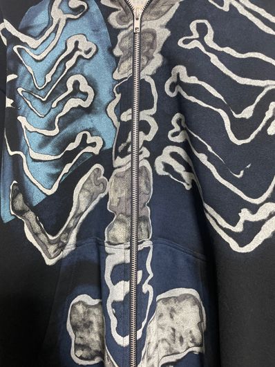Travis Scott Cactus Jack For Fragment Skeleton Graffiti Full Zip Hoodie "Black"