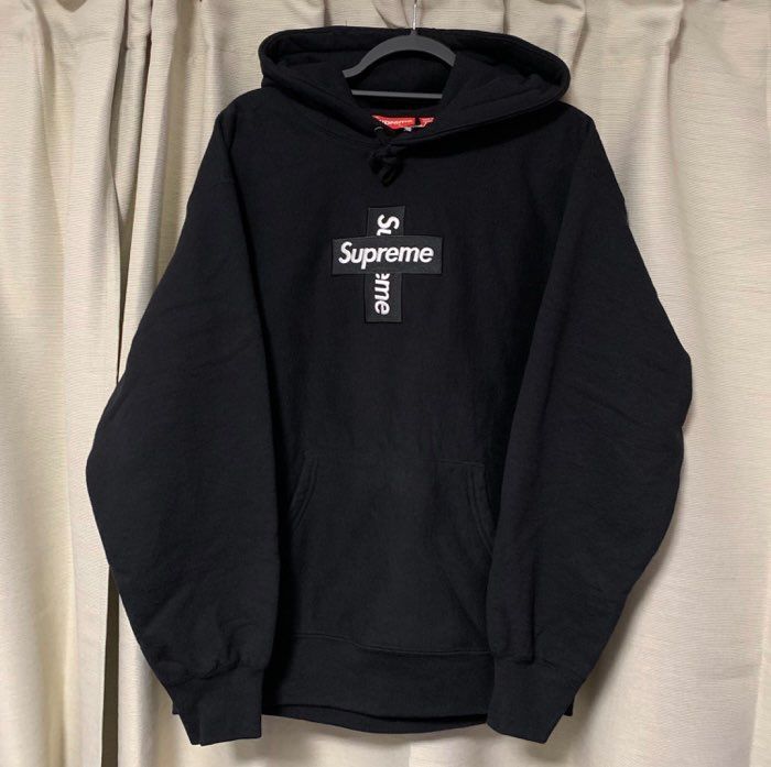 Supreme Cross Box Logo Hooded Sweatshirt "Black"