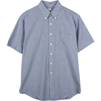 古着 ブルックスブラザーズ Brooks Brothers Est.1818 シアサッカー 半袖 ボタンダウン ストライプシャツ メンズL相当/eaa644941