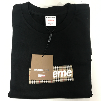 Supreme / Burberry Box Logo Tee "Black"