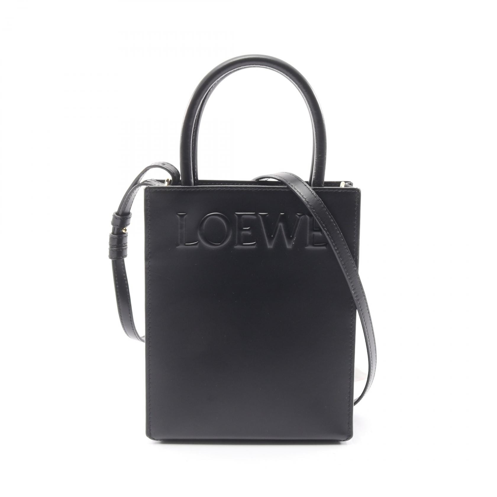 ロエベ LOEWE スタンダード A5 トート トートバッグ バッグ レザー レディース ブラック系 A933S30X01 【中古】