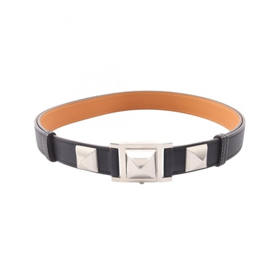 エルメス HERMES メドール 24 ベルト 衣料品 レザー エトゥープ / メタル K刻印(2025年製造) レディース ブラック系 H011680UK18 【中古】
