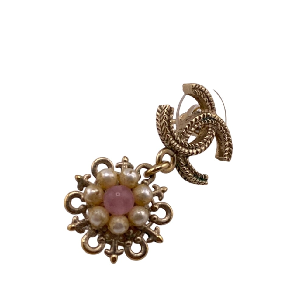 シャネル CHANEL ピアス ココマーク フラワー B16C ゴールド