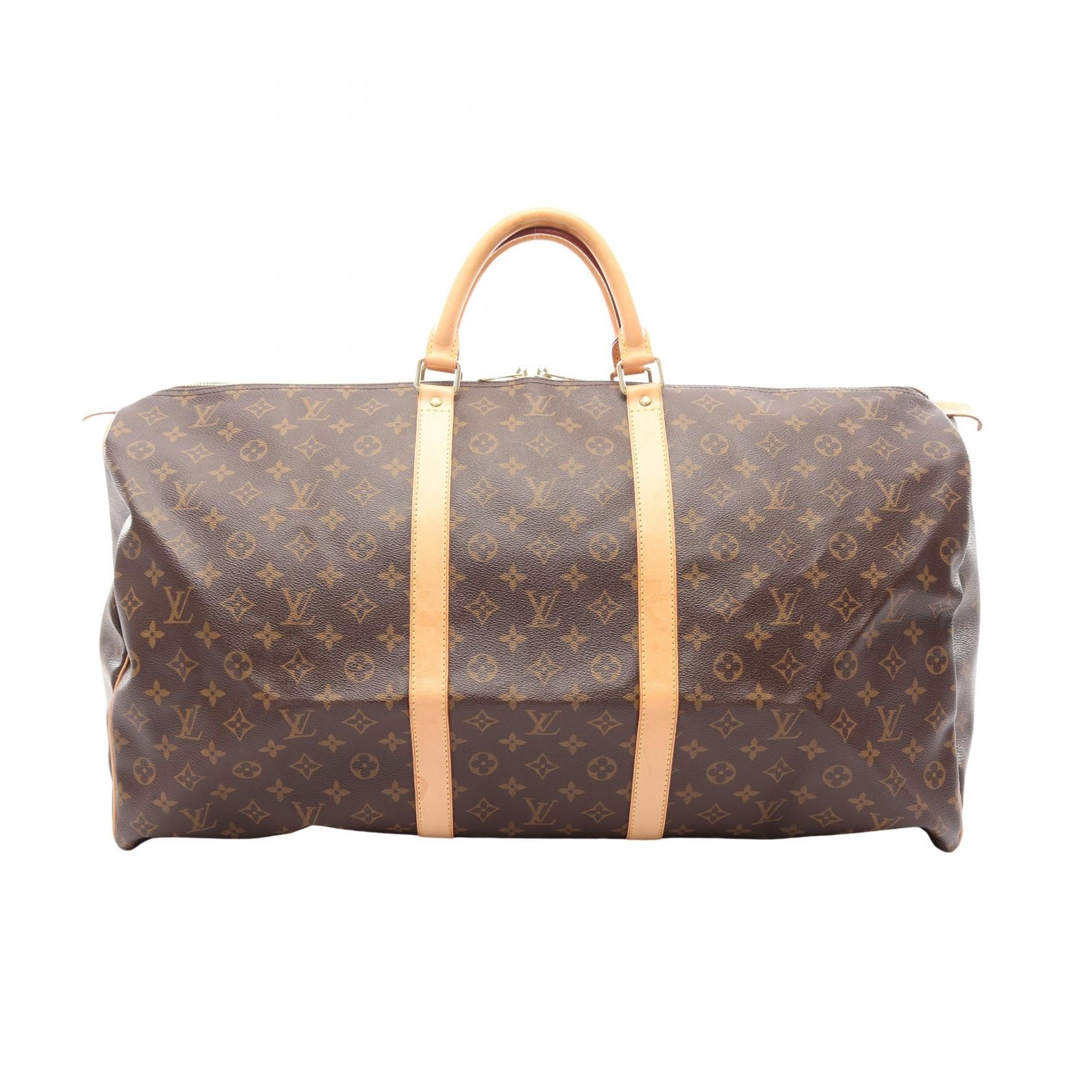 ルイ・ヴィトン LOUIS VUITTON キーポル60 モノグラム ボストンバッグ バッグ PVCコーティングキャンバス レザー モノグラム メンズ レディース ブラウン系 M41422 【中古】